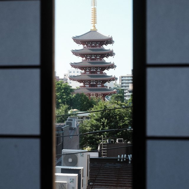 Pagoda, Senso-ji from our window. Asakusa, Tokyo