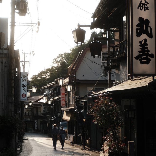 People on the street in Yukatas, Shibu Onsen