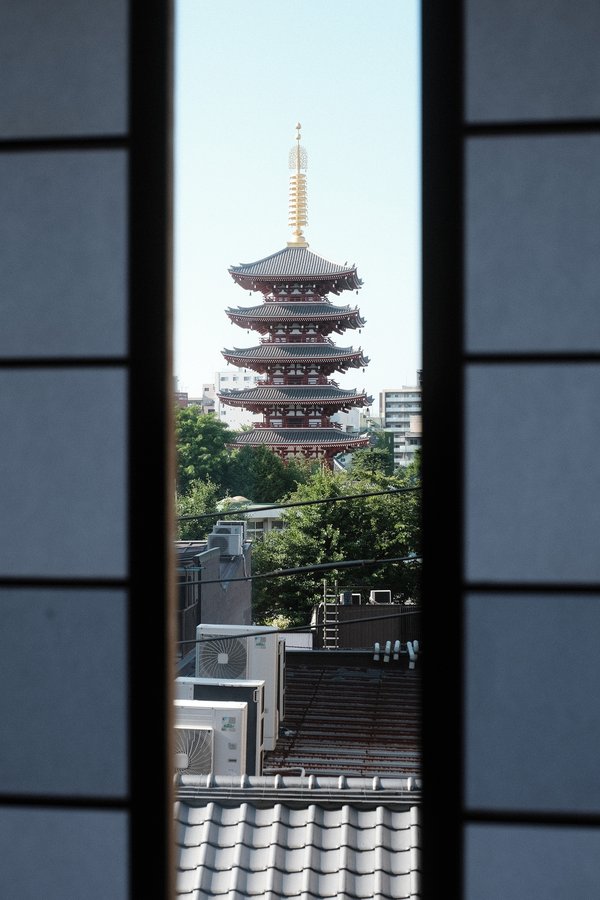 Pagoda, Senso-ji from our window. Asakusa, Tokyo