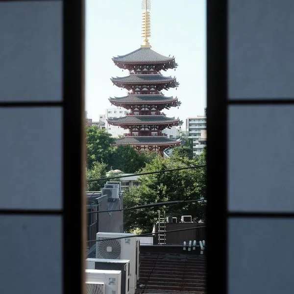 Pagoda, Senso-ji from our window. Asakusa, Tokyo